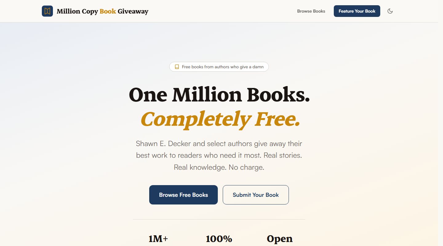 Million copy book giveaway sister site