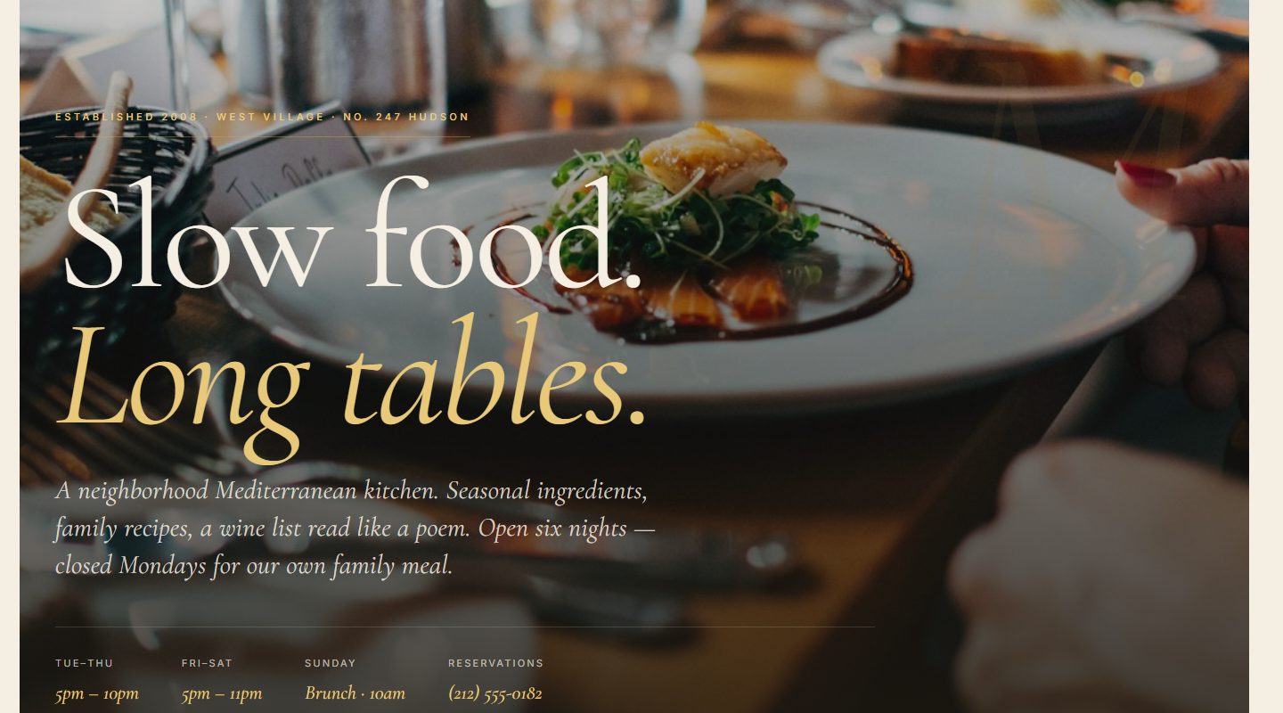 Restaurant template